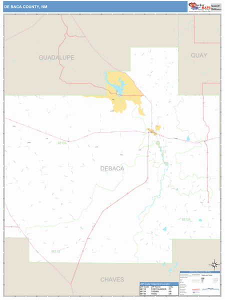 De Baca County, NM Wall Map